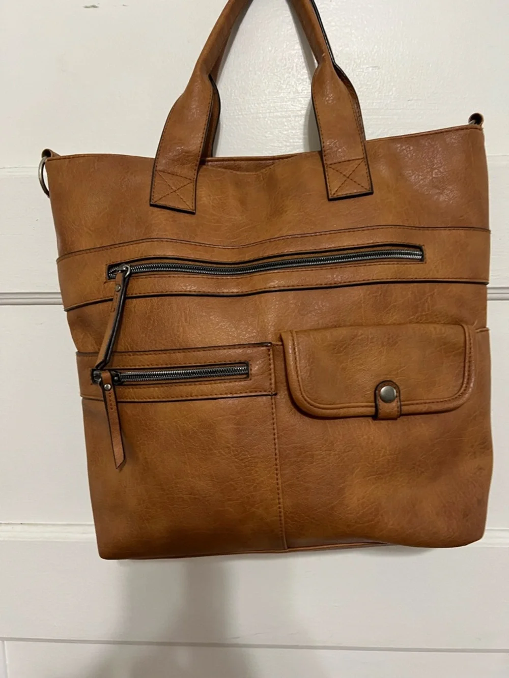 Vintage American Eagle Outfitters Brown Faux Leather Laptop Tote